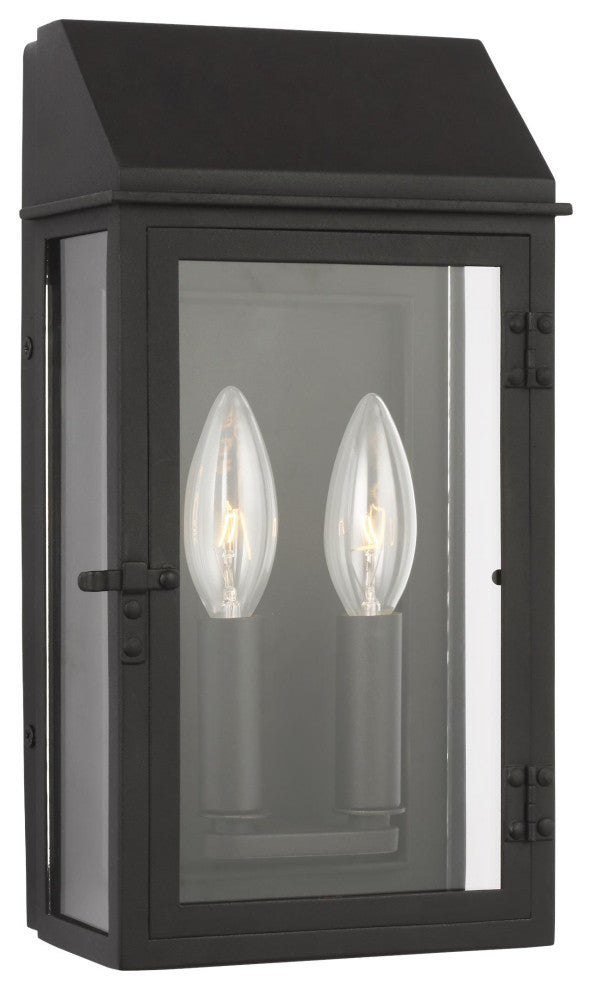 Hingham Small Outdoor Wall Lantern, Textured Black
