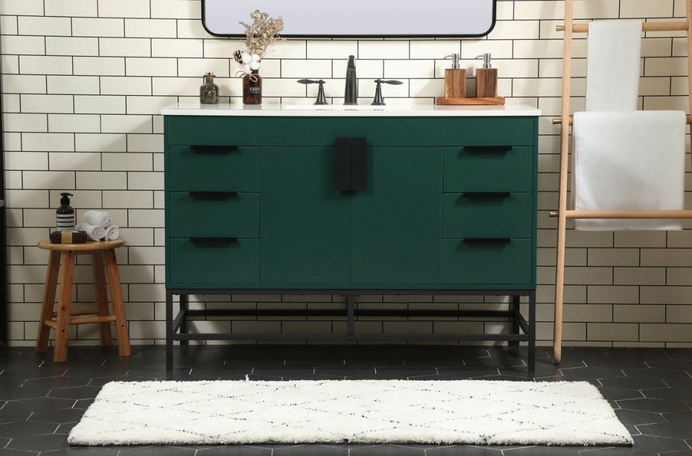 Home Living 22" Modern Green-Light Bathroom Vanity