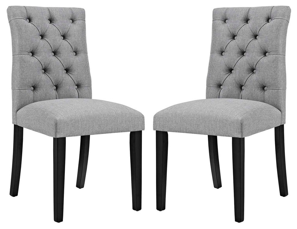 Light Gray Duchess Dining Chair Fabric Set of 2