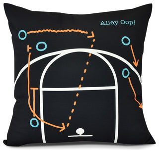Alley Oop!, Geometric Print Pillow, Black, 26" x 26"