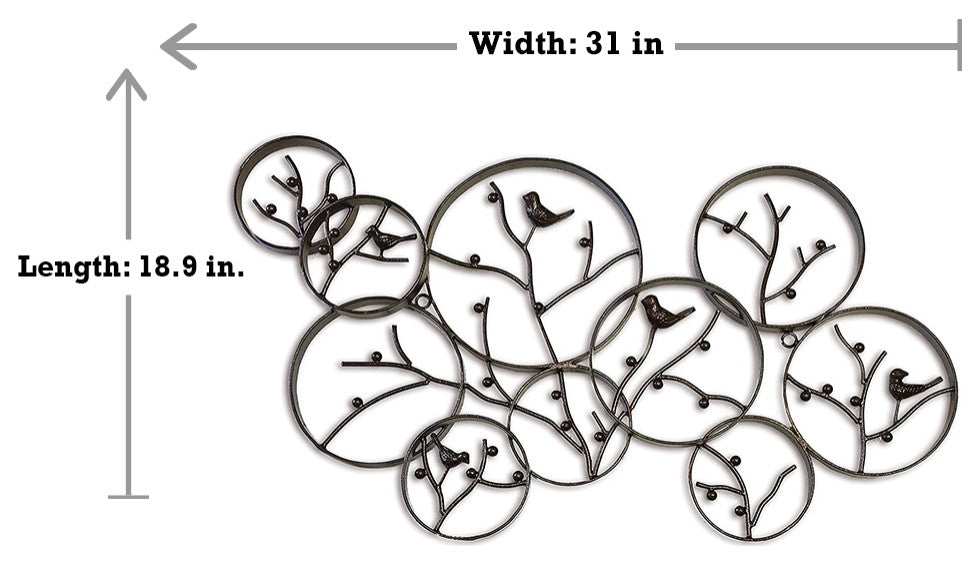 DecorShore Harper Wall Sculpture, Antique Bronze Finish Iron Metal Wall Art