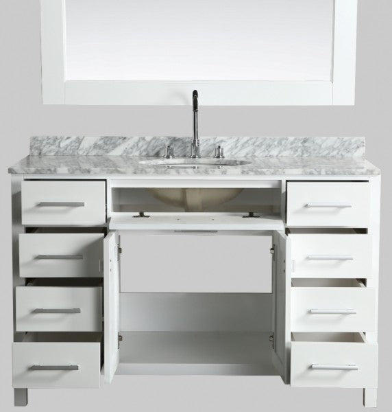London 54" Single Sink Vanity Set, White