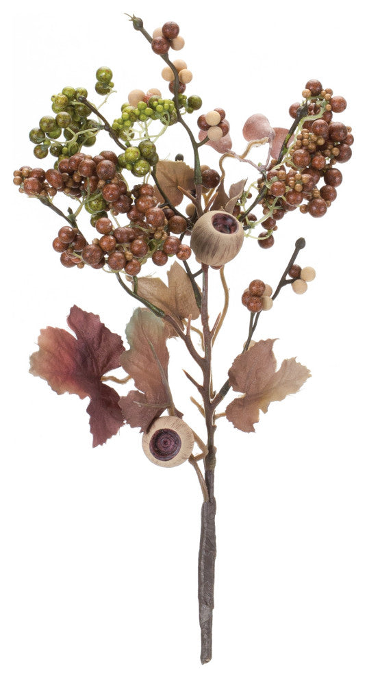Harvest Leaf and Berry Pod Spray, Set of 12