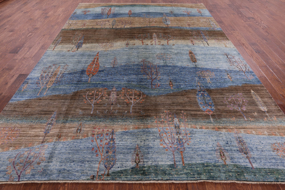 8' 10" X 11' 10" Persian Gabbeh Tribal Handmade Wool Rug Q7928