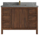 Elizabeth 48 Single Sink Bath Vanity in Dark Walnut Teak 2" Piatra Gray