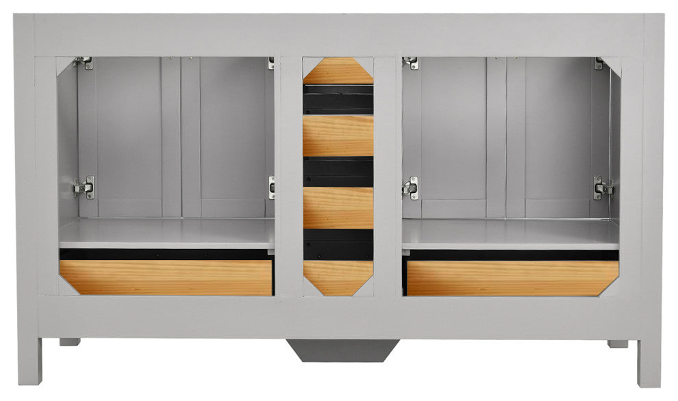 Bathroom Vanity Set, Base:Gray, 60", Without Mirror