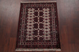 Balouch Geometric Handmade Wool Traditional Persian Oriental Area Rug, 3'8"X2'9"