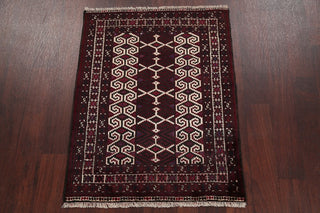 Balouch Geometric Handmade Wool Traditional Persian Oriental Area Rug, 3'8"X2'9"