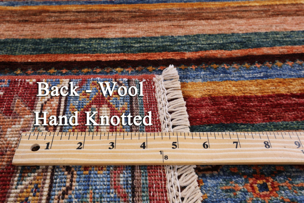 Khorjin Tribal Hand-Knotted Wool Rug 2' 9" X 3' 8" Q8358