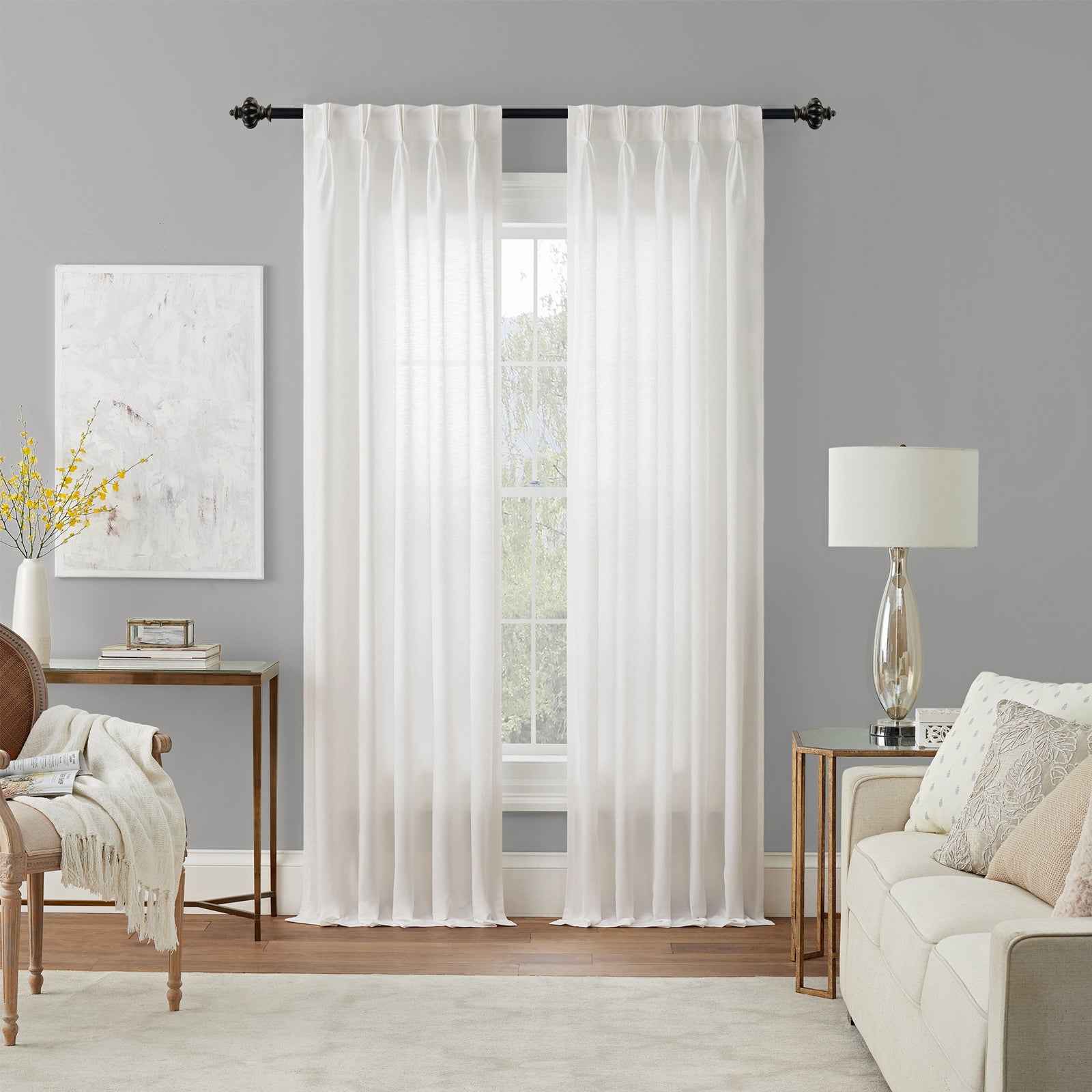1" Diameter Regina Curtain Rod, 48"-84", Burnt Gold