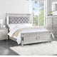 ACME Varian Full Bed, Gray Velvet, Silver and Mirrored Finish