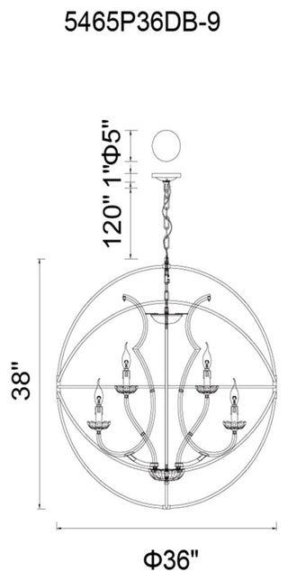 Campechia Up Mini Chandelier, 36 Inches