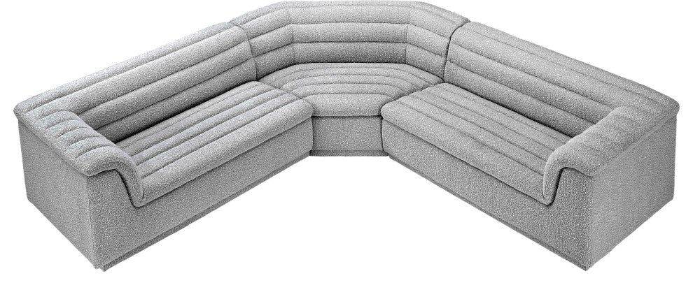 Cascade Upholstered Modular Sofa, Gray, Boucle Fabric, Corner Sectional