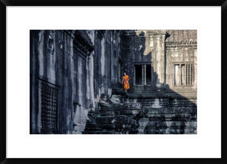 "The Young Monk" Framed Digital Print by Gloria Salgado Gispert, 30x21"