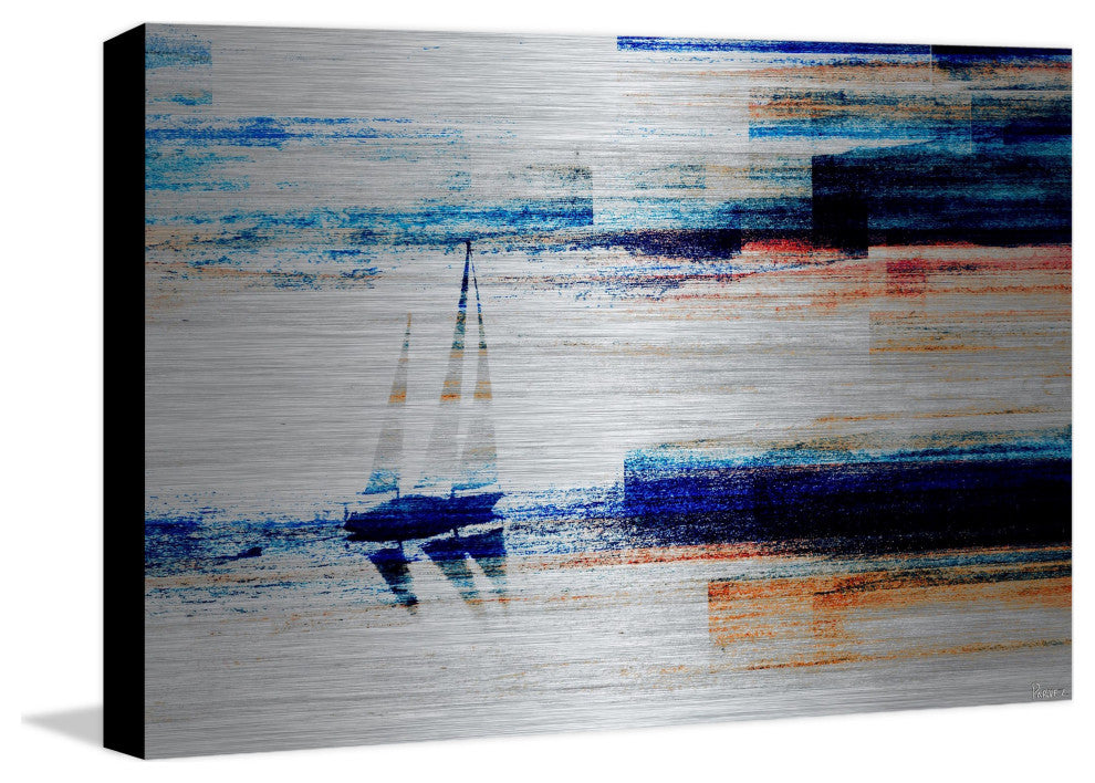 "Aegean Sea" UV Ink Print on Brushed  Aluminum, 45"x30"