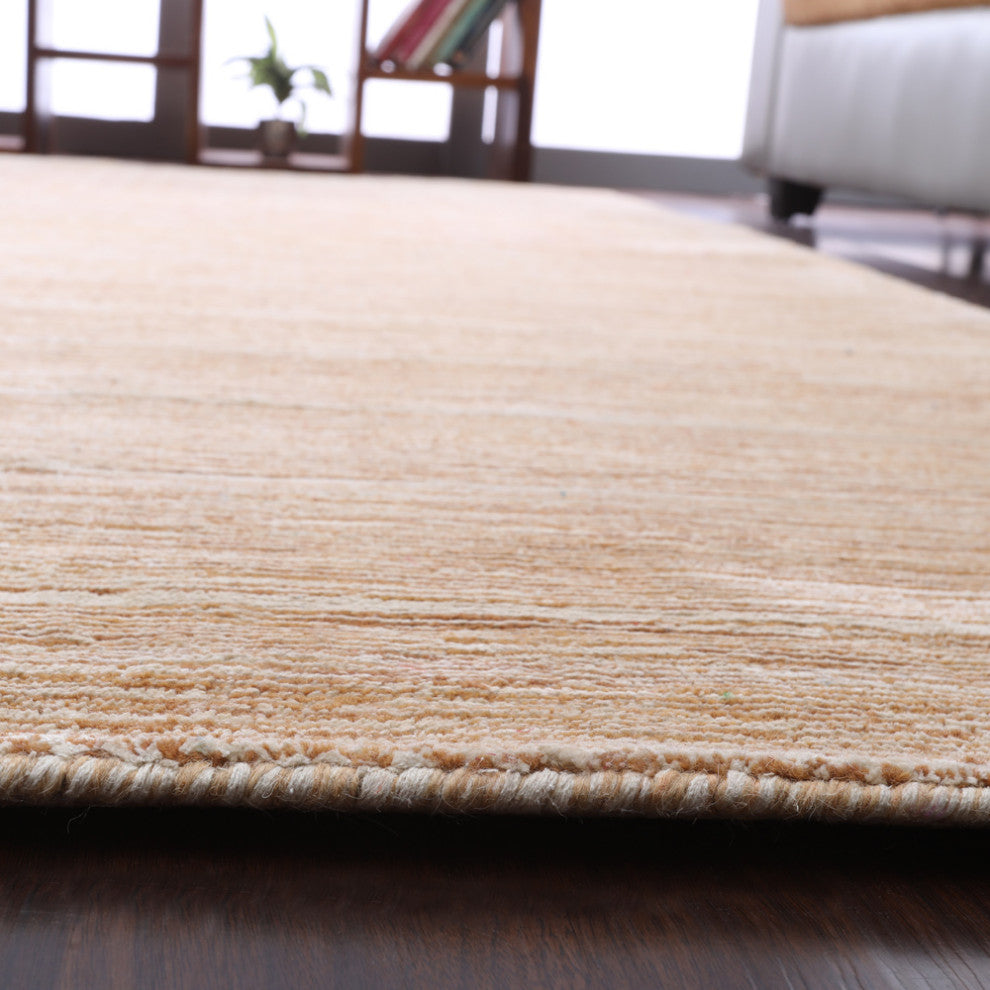 HAND KNOTTED LOOM SILK ECO-FRIENDLY AREA RUGS-Rectangle,Gold White,Solid, [Rectangle] 6'x9'