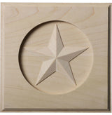 7"W x 7"H x 1"P Austin Star Rosette, Rubberwood