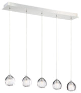 Eurofase 29044016 Five Light Linear Chandelier Lucido Chrome