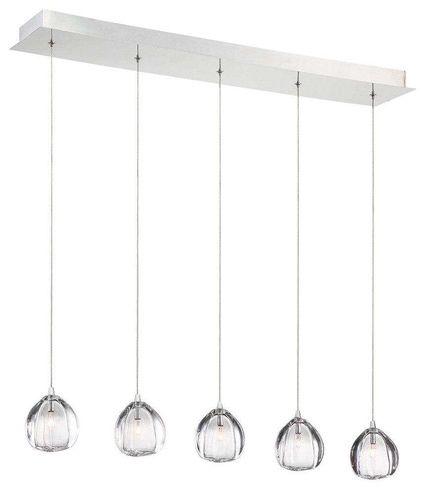 Eurofase 29044016 Five Light Linear Chandelier Lucido Chrome