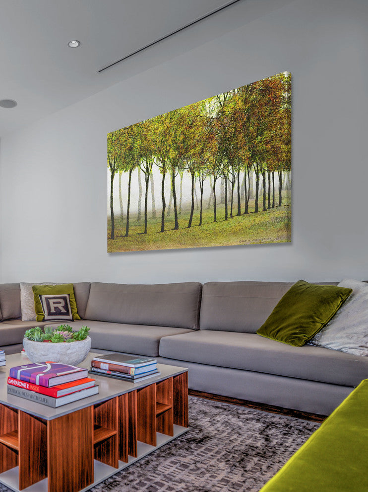 "Row of Trees Green" Painting Print on Canvas by Chris Vest