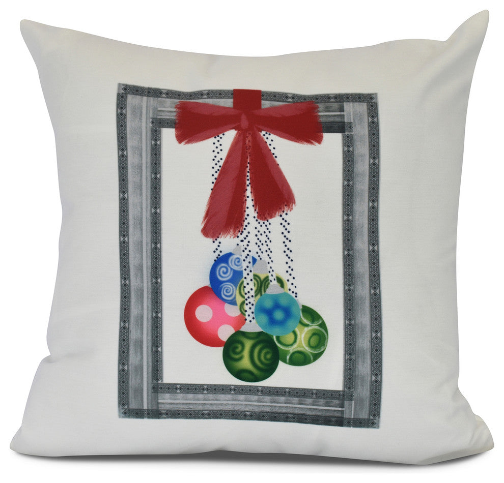 Frame It Up, Geometric Print Pillow, Gray, 26" x 26"