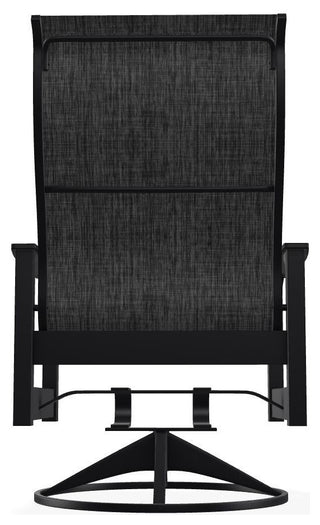 Leeward Sling Outdoor Swivel Rocker, Augustine Shadow/Black