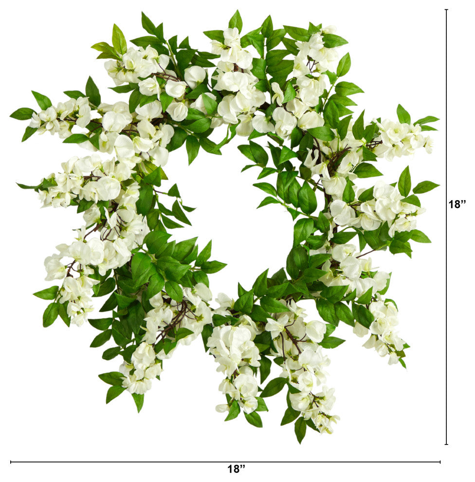 18" Wisteria Artificial Wreath