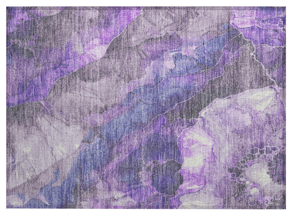 Machine Washable Indoor/Outdoor Chantille ACN1864 Violet 1'8" x 2'6" Rug