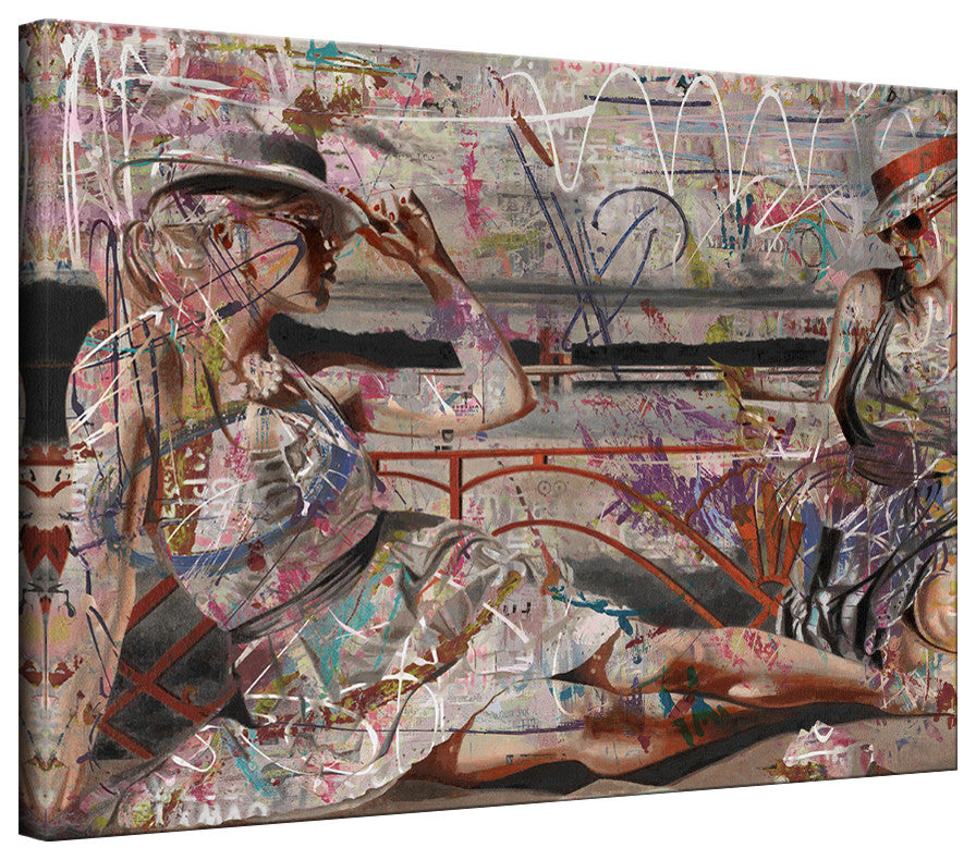 Lounging Ladies Canvas Wall Art