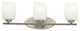 Bath 3-Light, Brushed Nickel/White Glass, Incandescent