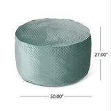 Denise Glam 4 Foot Velvet Quilt Patterned Beanbag, Teal
