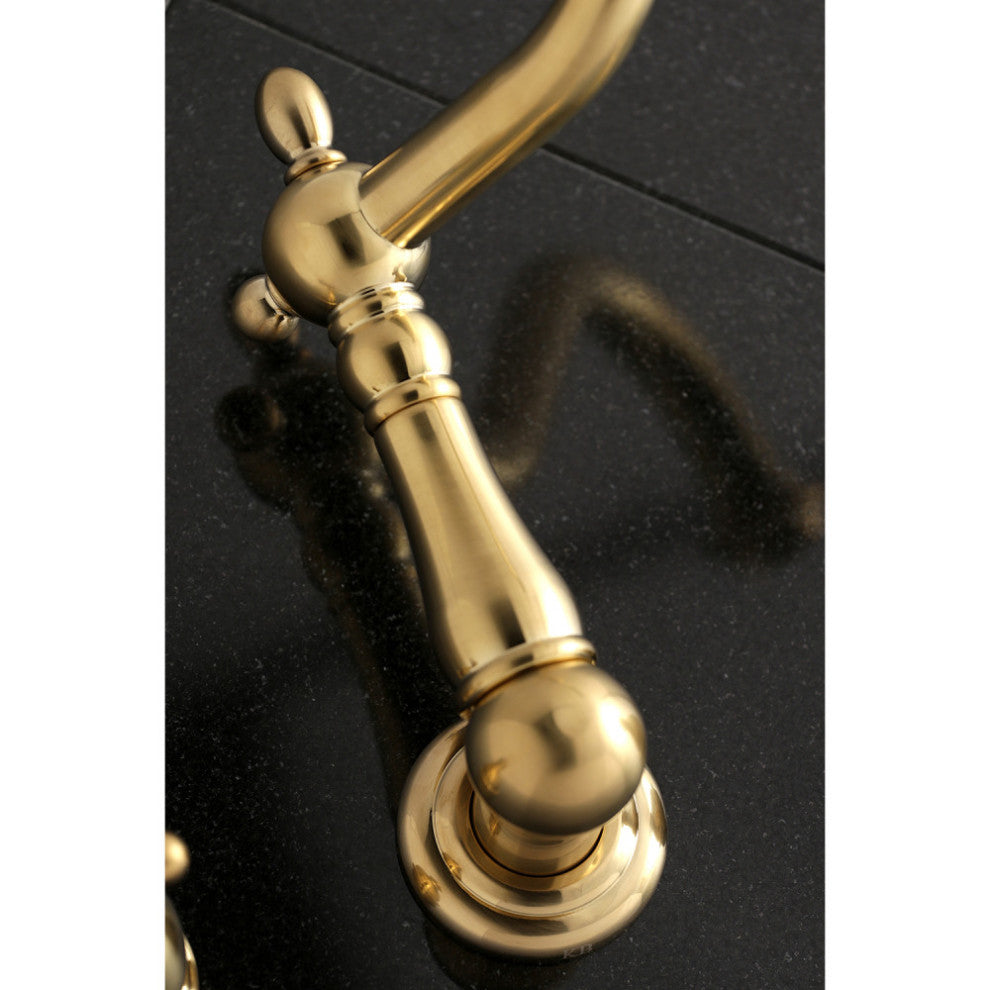 Kingston Brass Wall Mount Tub Faucet, Brushed Brass