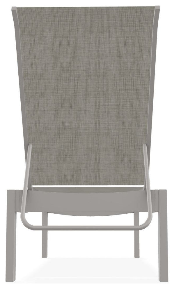 Leeward Sling Stackable Outdoor Chaise Lounge, Smoke/Warm Gray