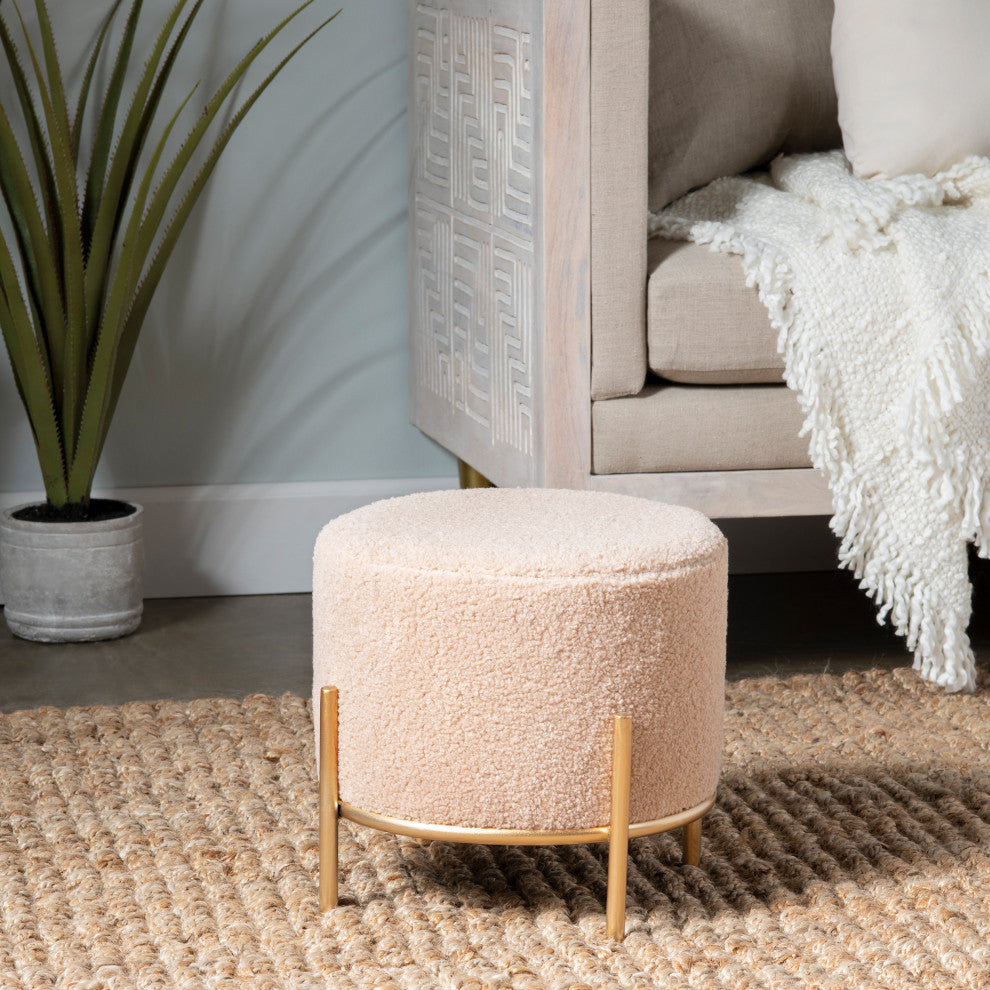 Zanella Cream Sherpa Stool