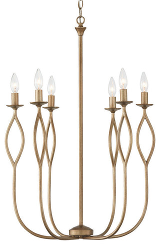 Capital Lighting 452561 Cohen 6 Light 22"W Taper Candle Style - Mystic Luster