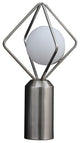 Benzara BM279102 20" Metal Table Lamp, Octahedron Shade, 40W LED, Silver