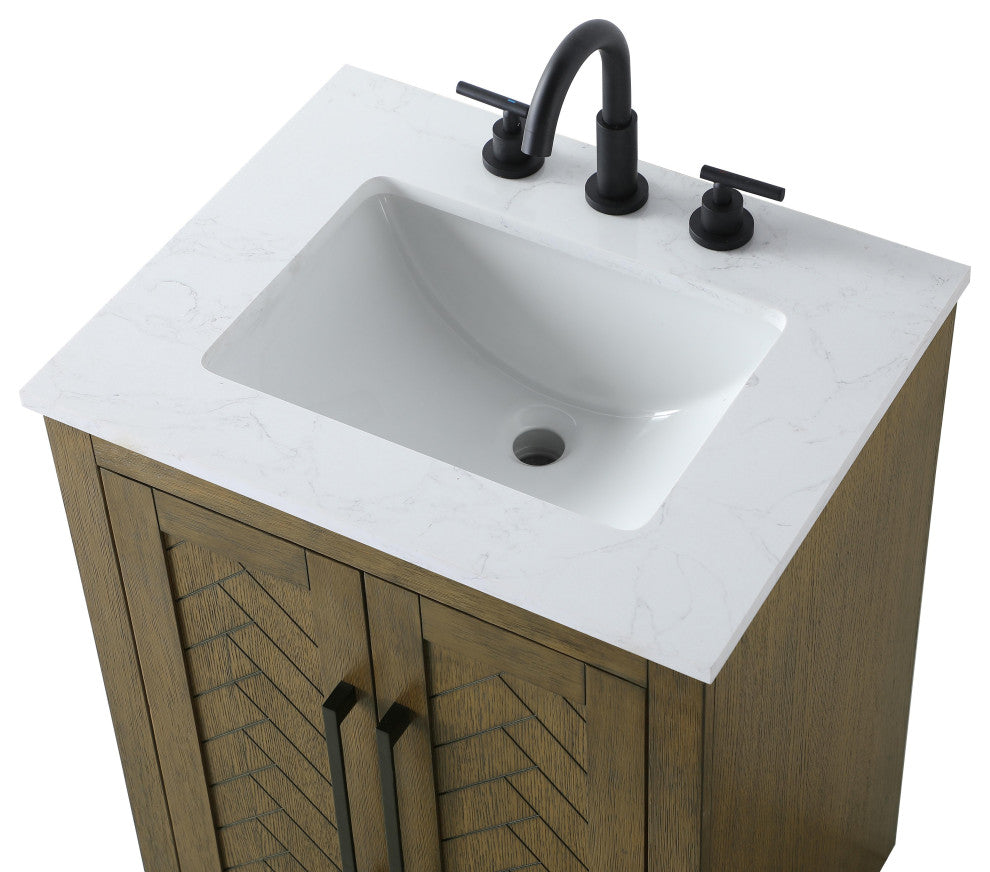 Home Living 24" Single Bathroom Vanity, Hazel Oak