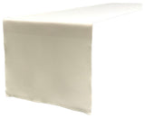 LA Linen Polyester Poplin Table Runner 14"x108", Ivory