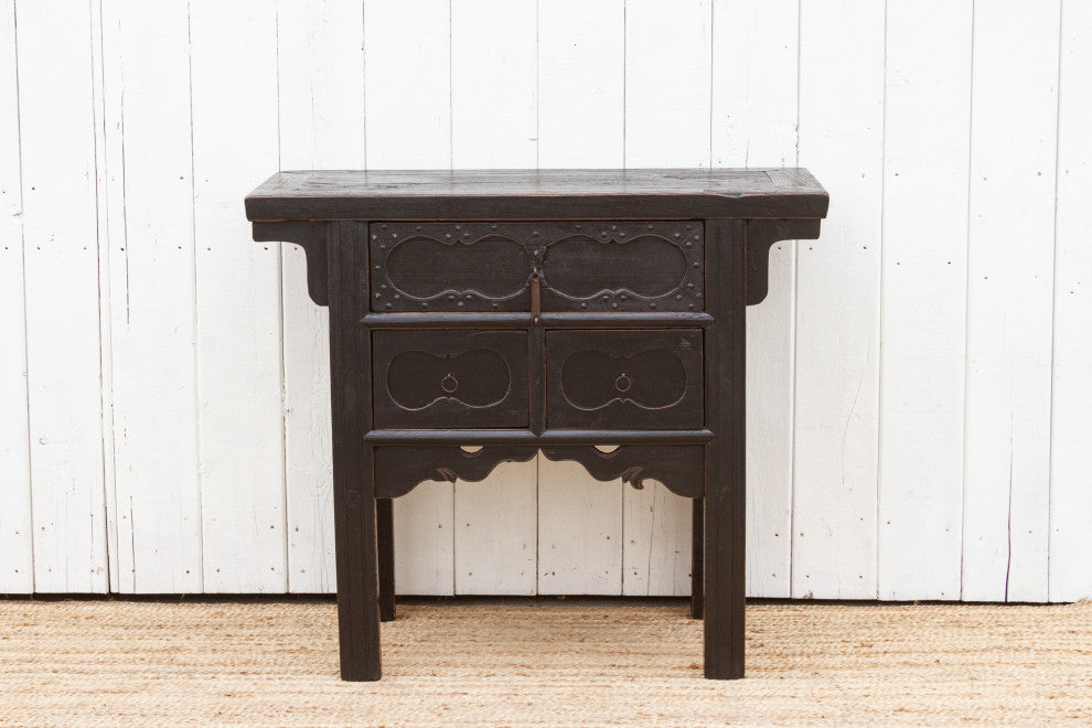 Antique Painted Black Money Dresser