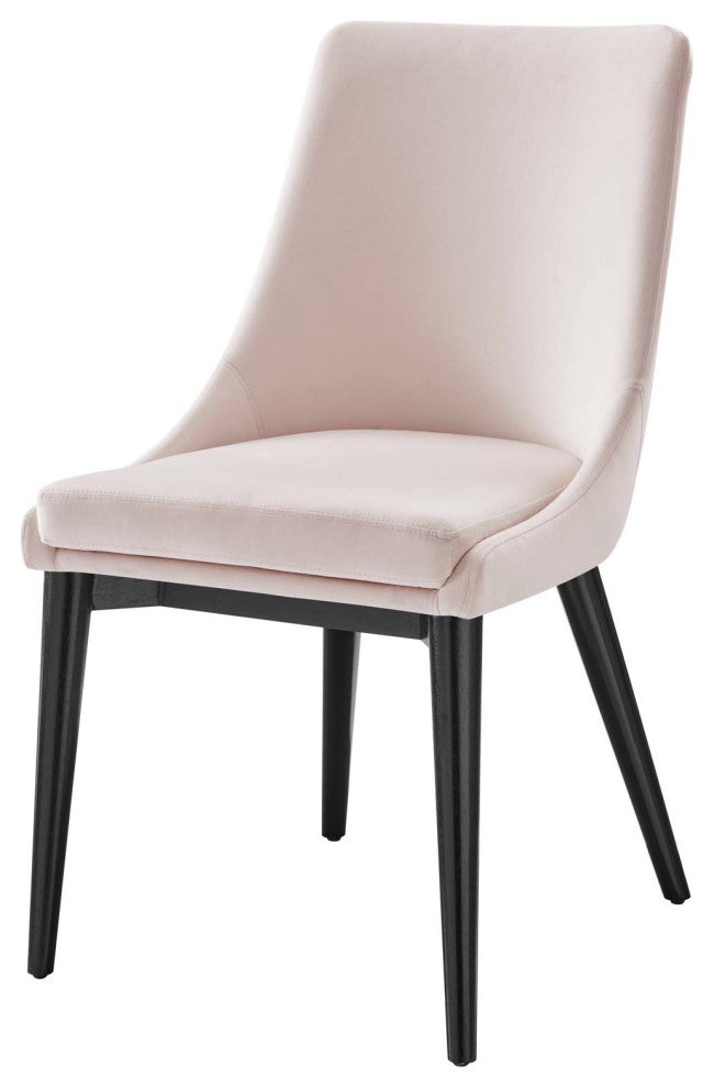 Side Dining Chair, Pink, Velvet, Modern, Kitchen Bistro Restaurant Hospitality
