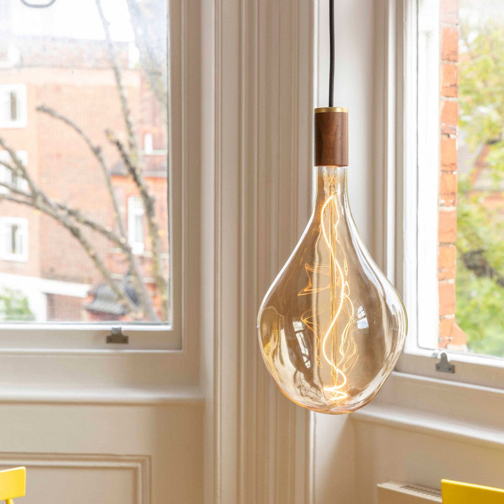 Voronoi III bulb and Walnut pendant US