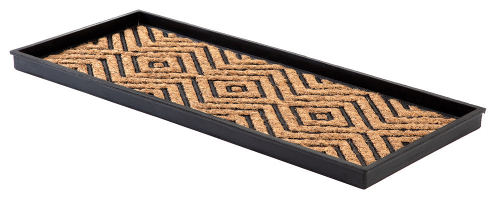 34.5"x14"x1.5" Rubber Boot Tray With Diamond Coir and Rubber Insert