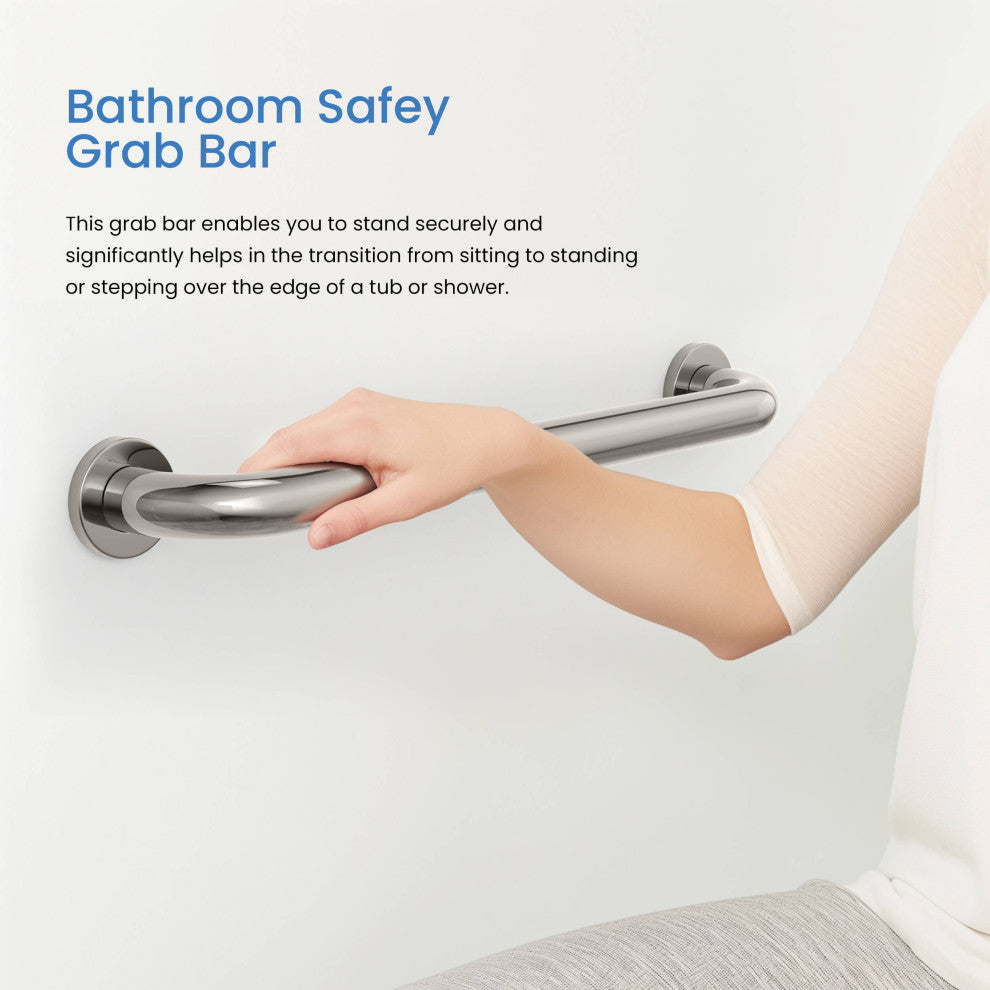 24" Stainless Steel Bathroom Safety Grab Bar, Chrome