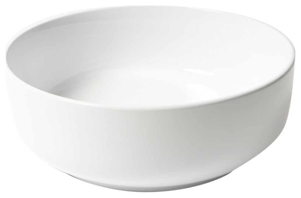 White 15" Round Above Mount Ceramic Sink