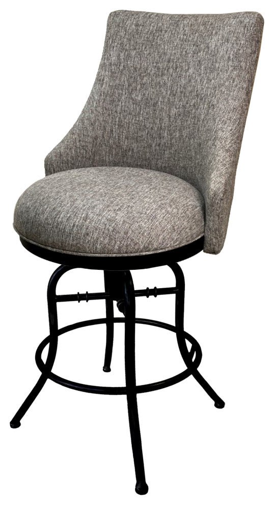 Melisima Swivel Tilt Counter 26" or 30" Metal Bar Stool, Majave Grey - Black, 26"