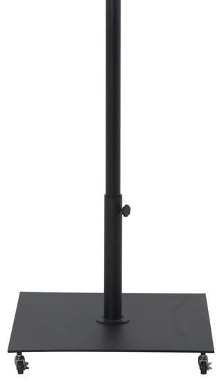 Fiji Patio Umbrella and Base, White, Matte Black Pole, Matte Black Belize Base