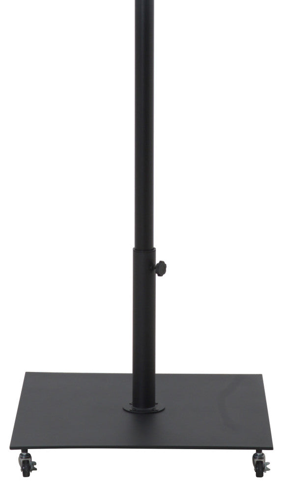 Fiji Patio Umbrella and Base, White, Matte Black Pole, Matte Black Belize Base