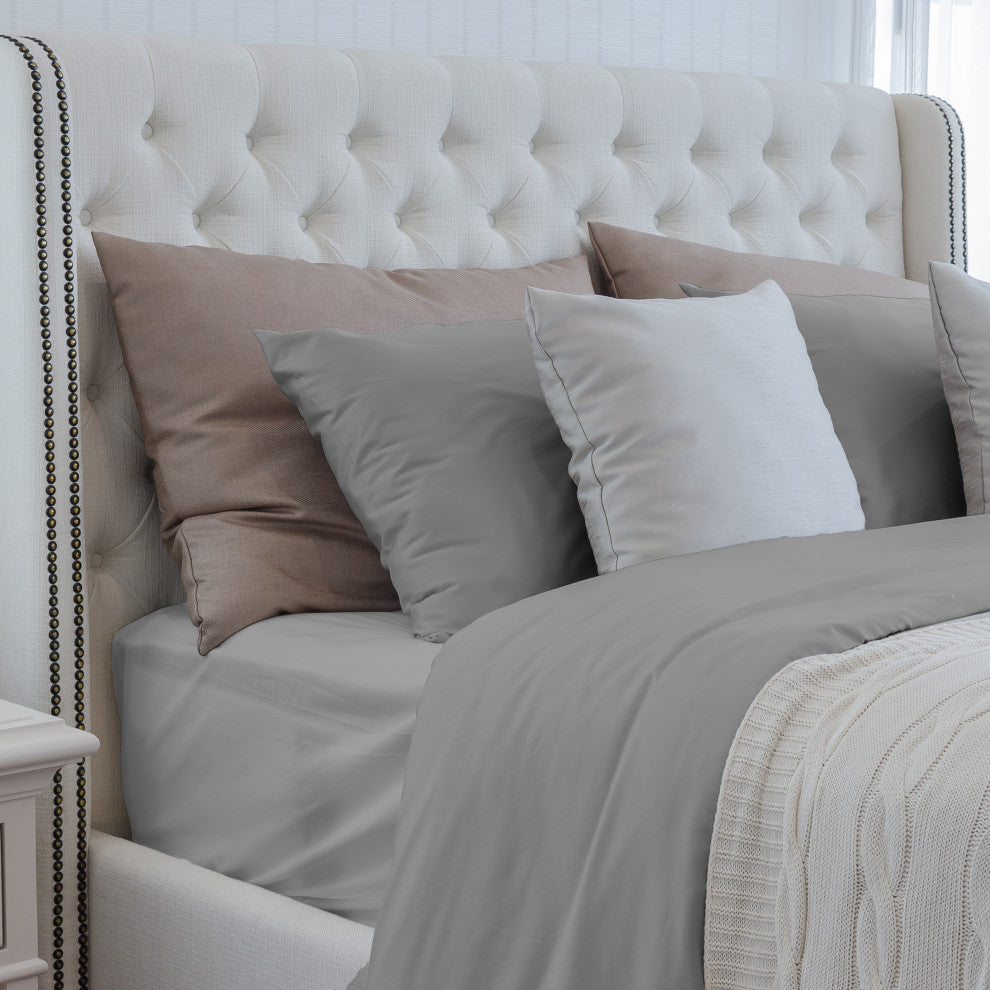 DTY Bedding Premium 4-Piece Sheet Set 100% Bamboo Viscose, Silver Gray, King