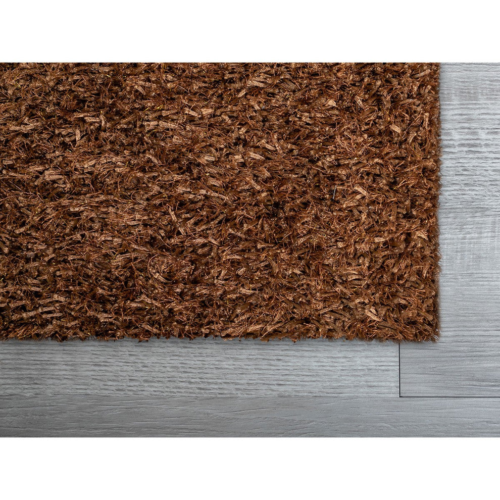 2" x 8" Dark Brown and Gold Sparkly Runner Rug