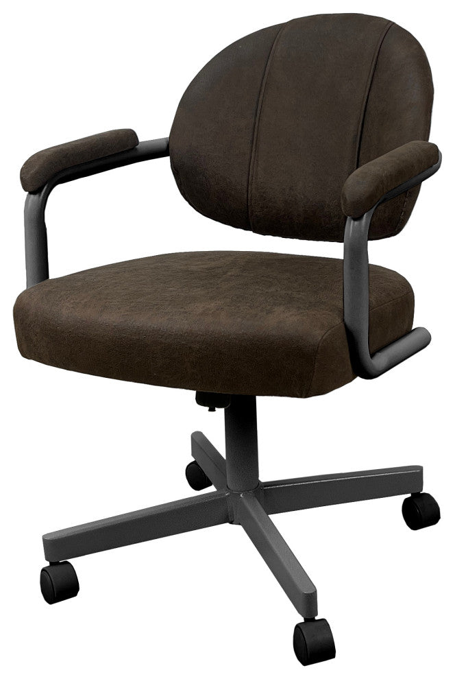 M-70 Caster Swivel Tilt Kitchen Chair with Wheels, Northwest Whiskey - Gray